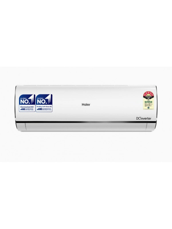 Air Conditioner: Haier 1.6 Ton 5 Star, WiFi, Inverter Split AC(Copper, Convertible 7 in 1 Cooling Modes, Antibacterial Filter, 2023 Model, HSU19U-PYFC5BE-INV, White)